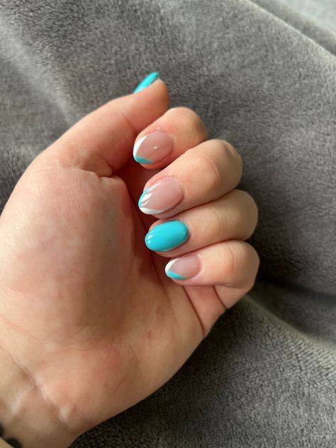 Blue White French Tip Nails, White French Tip Nails, White French Tip, Tip Nails, White French, French Tip Nails, Tiffany Blue, Nail Tips, Nail Ideas