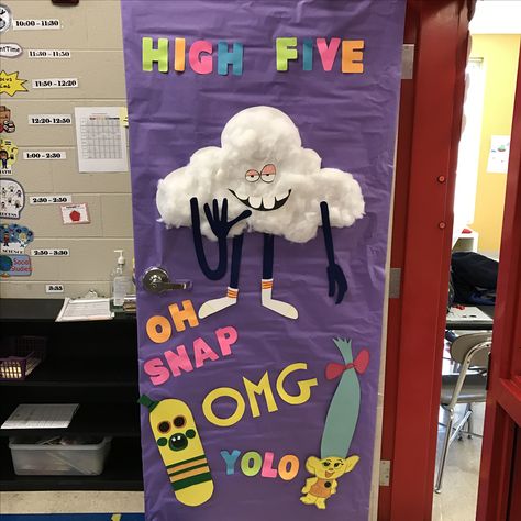 Trolls theme classroom door decor Trolls Classroom Door Ideas, Trolls Classroom Door, Trolls Classroom Theme, Daycare Wall Ideas, Kindness Door, Fall Door Decorations Classroom, Classroom Holiday Crafts, Classroom Door Decor, Camping Theme Classroom