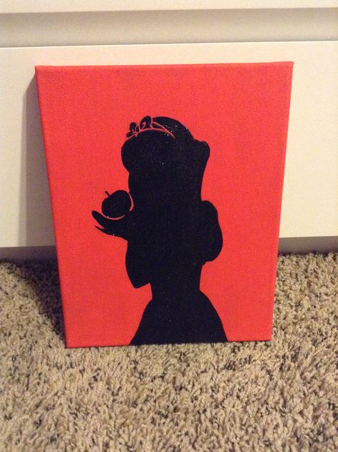 Snow White Disney Silhouette Art, Disney Silhouette, Painting Art Lesson, Pinturas Disney, Creative Painting, Afro Art, Diy Canvas Art Painting, Silhouette Art, Painting Art Projects