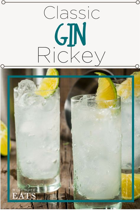 Classic Gin Rickey Gin Ricky, Gin Rickey Recipe, Rickey Cocktail, Gin Rickey, Seltzer Water, Slice Of Lime, Gin Cocktail, Cheesecake Factory, Gin Cocktails