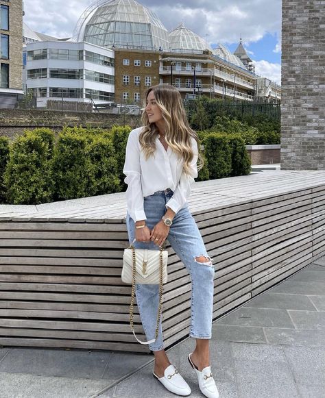 Outfits With Mules, Instagram Follower, Outfit Elegantes, Outfits Petite, Classy Casual Outfits, Girly Outfits, Casual Style Outfits, Looks Style, College Outfits