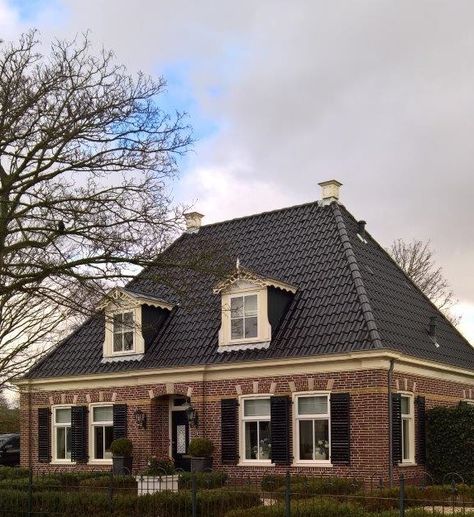 Traditional Dutch house, Bergen, Holland #facade #brick #Dutch Dutch House Exterior, Facade Brick, Houses Traditional, Dutch Houses, Dutch Home, Exterior Inspiration, Dutch House, Brick Architecture, Dream Life