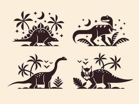 Dinosaur illustration by Alexey Boychenko on Dribbble Dinosaur Illustration Art, Paleontology Illustration, Dino Sketch, Dancing Dino, Dino Illustration, Dinosaur Logo, Booklet Design Layout, Dinosaur Font, Monster Ink