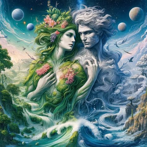 Unraveling The Epic Tale: Gaia and Pontus Creation Greece Goddess, Gaia Goddess, Greek Goddess Art, Mother Gaia, Greek Mythology Gods, Poetry Photos, Avatar Films, Celtic Astrology, Creation Story