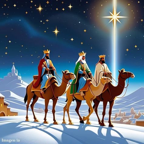 Merry Christmas Eve Quotes, Nativity Scene Pictures, Roi Mage, Catholic Images, Three Wise Men, Christmas Jesus, Christmas Nativity Scene, Three Kings, Black Artwork