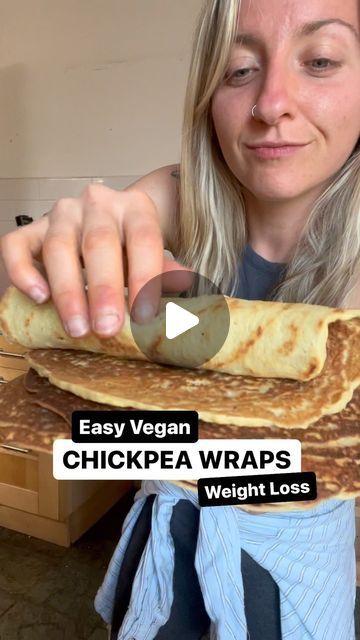 Ami-James Deane on Instagram: "Easy Vegan CHICKPEA WRAPS 🫘 no gram flour and fantastic for weight loss!! We all know you can do wraps with gram (chickpea) flour, but these are a totally different ball game and SO darn delicious! Ingredients 2 cup dried chickpeas 3 cups water Optional: 1 tbsp onion powder 1 tsp garlic salt You cannot use cooked chickpeas for this recipe. Soak 2 cups of dried chickpeas (with baking soda if desired) for at least 6 hours. Rinse, drain and blend with 3 cups of water (plus optional seasonings) until smooth. Heat a non stick pan and use 1/3 cup of mixture at a time. Spread out and let it cook for 3-4mins. Flip and cook for 2-3mins. Set aside and repeat until you have used all the mixture. Cheap, satisfying and could be used for sweet or savoury dishes! G Meatless Meatloaf, Classy Food, Chickpea Flour Recipes, Dried Chickpeas, Healthy Meatloaf, Cooked Chickpeas, Vegan Steak, Fried Beans, Vegan Wraps