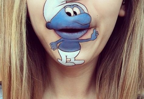 smurf mouth Lips Cartoon, Mouth Painting, Lips Painting, Lip Art Makeup, Face Painting Easy, Kids Face Paint, Face Painting Designs, Lip Paint, Ice Age