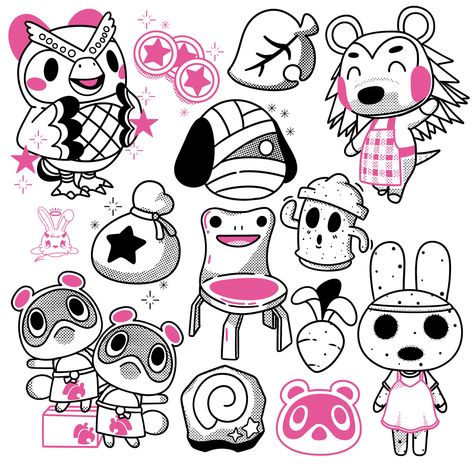 #animalcrossing #animalcrossingnewhorizons #animalcrossingpocketcamp #tattooideas #tattoodesign #tattooflashsheet #acnh #acnhdesign #tattooart #flashtattoo #pink #aesthetictumblr #aesthetic #kawaii #kawaiidrawing #drawing #drawingideas #cutetattoo #cutetattooideas #kawaiitattoo Animal Crossing Flash Tattoo, Kawaii Tattoo Flash, Pink Traditional Tattoo, Acnh Tattoo, Kawaii Flash Tattoo, Keychain Tattoo, Animal Crossing Tattoo, Tattoo Designs Black And White, Tattoo Designs Watercolor