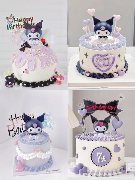 Kuromi Cake Ideas Birthdays, Diy Kids Birthday Cake, Kuromi Birthday Cake, Kids Birthday Cake Ideas, Kuromi Cake, Girly Birthday Cakes, Kids Birthday Cake, Tools Cake, Girly Birthday