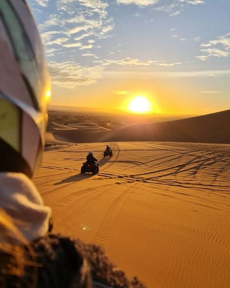 One of the best experiences you should try is the quad bike ride in the picturesque golden sands of the desert🏜️🌵 . . . . . #morocco_great_tour #africa #desert #morocco #quad #sunset #motorcycle #africanaccesories Sunset Motorcycle, Africa Desert, Desert Morocco, Morocco Tours, Quad Bike, The Desert, Bike Ride, Quad, Morocco