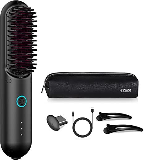 Amazon.com : TYMO PORTA Mini Cordless Hair Straightener Brush, Portable Hair Straightener Comb with USB Rechargeable Feature, Negative Ion Hair Straightener Brush for women, Anti-Scald & Auto-Off : Beauty & Personal Care Cordless Hair Dryer, Travel Straightener, Heated Brush, Cordless Hair Straightener, Hot Comb, Hair Blowout, Hair Straightener Brush, Mini Hair Straightener, Hair Dryer Diffuser