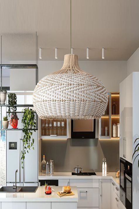 HQ Rattan Pendant Light Rattan Lamp Shade, Rattan Light Fixture, Wicker Bamboo Lamp Adjustable Pendant Light, Rattan Light, Rattan Light Fixture, White Rattan, Wicker Pendant Light, Living Room Light Fixtures, Room Layouts, Bamboo Light, Bamboo Lamp