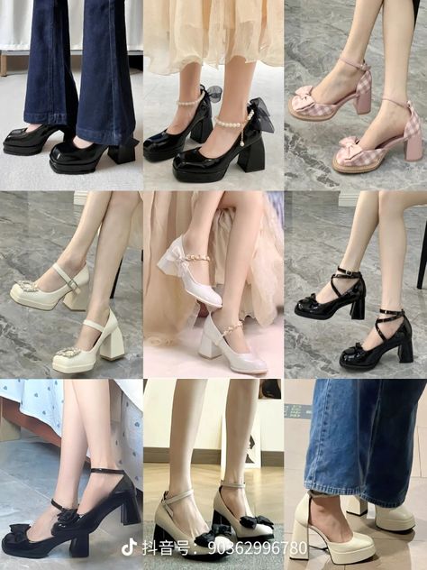 Korean Heels Outfit, Korean Shoes Heels, Korean Shoes Aesthetic, Korean Footwear, Korean Heels, Elegant Shoes Heels, Korean Shoes, Adidas Outfit Shoes, Formal Heels