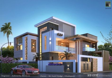 3bhk Exterior Design, Villa Plan 2 Floor, Bungalow Front Elevation, Front Building Design, Small House Design Architecture, 3d Floor Plan, House Outer Design, Small House Front Design, Small House Design Exterior