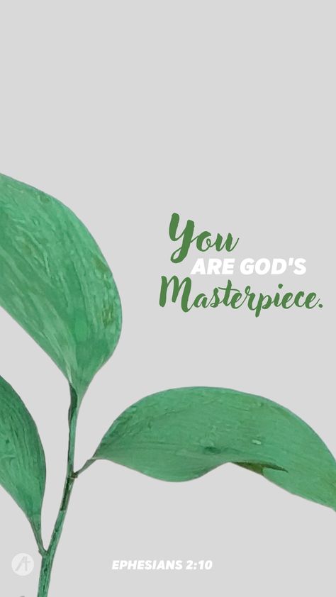 You are God's Masterpiece 😇 Ephesians 2:10 You Are Gods Masterpiece, Gods Masterpiece, Ephesians 2:10, Scripture Art, Verse Of The Day, Bible Quotes, Verses, Bible Verses, Jesus