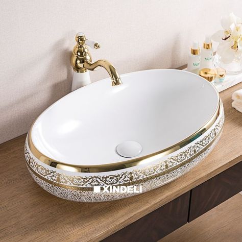 Whatsapp/Wechat: +8618316066663 Email: info@xindeliceramic.com Gold Countertop, Table Top Wash Basin, Vanity Vessel Sink, Ceramic Wash Basin, Wash Basin Sink, Bathroom Hotel, Basin Sink Bathroom, Basin Design, Countertop Basin