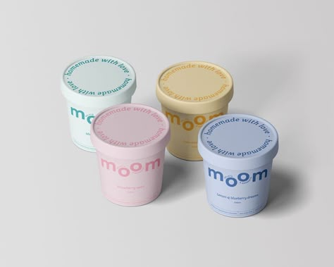 Body Lotion Packaging, Organic Ice Cream, Ice Cream Companies, Ice Cream Packaging, Gelato Shop, Bakery Branding, Jar Mockup, Ice Cream Design, Ice Cream Brands