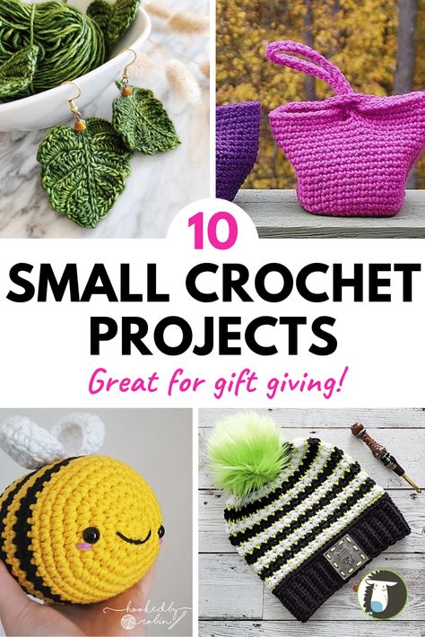 10 Small Crochet Patterns that Make Great Gifts — Blog.NobleKnits Fast And Easy Crochet Toys, Crochet Projects 5mm, Crochet Projects For Small Amounts Of Yarn, Small Easy Thing To Crochet, Things To Crochet For Craft Fair, A Crafty Concept, Meaningful Crochet Gifts, Fun Things To Crochet Free, Crochet Boutique Ideas