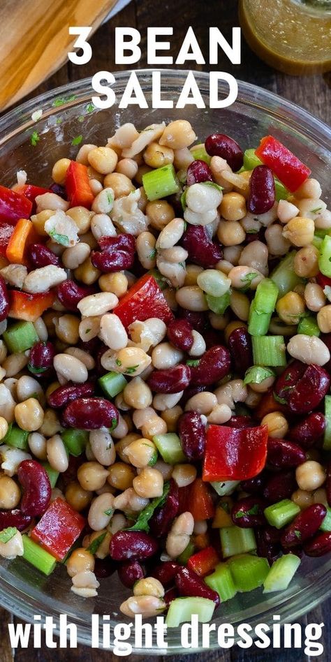 Easy Bean Salad, Bean Salad Recipes Easy, Three Bean Salad Recipe, Salad Recipes Vegetarian, Bean Salad Dressing, 3 Bean Salad, Bean Salad Recipe, Three Bean Salad, Summer Potluck