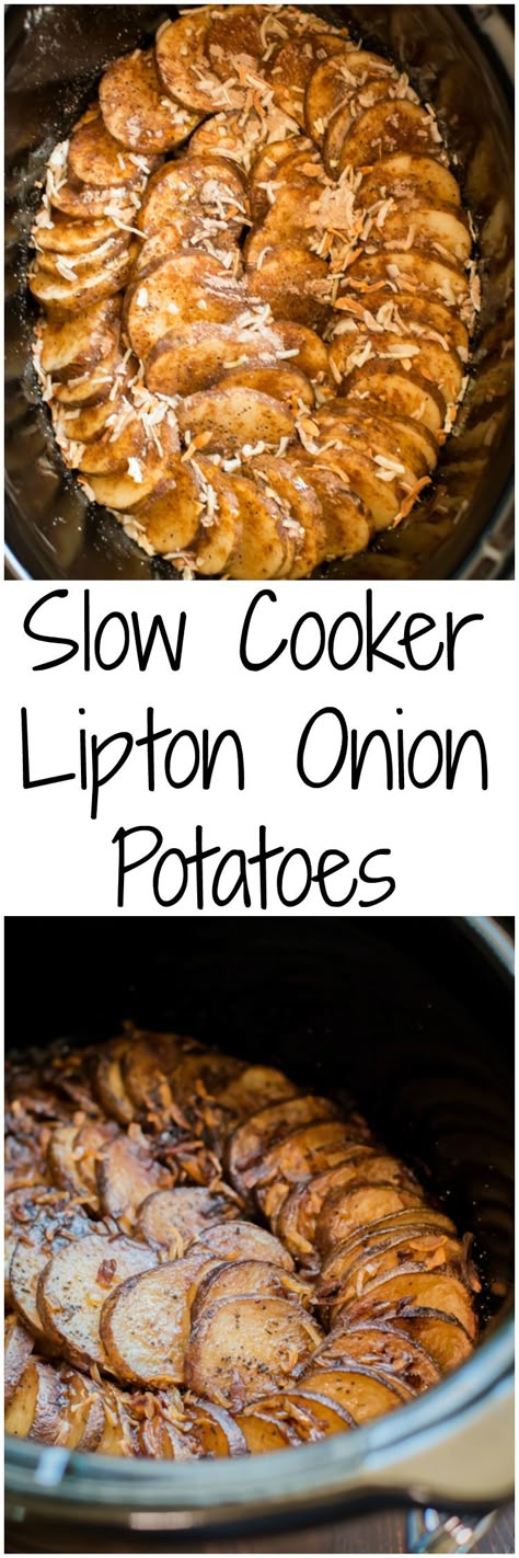 Slow Cooker Lipton Onion Potatoes Lipton Onion Potatoes, Onion Potatoes, Slow Cooker Potatoes, Crock Pot Potatoes, Crock Pot Food, The Magical Slow Cooker, Crock Pots, Pot Dinners, Paleo Crockpot