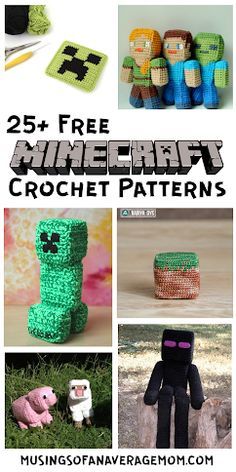 Minecraft Crochet Patterns, Minecraft Crochet, Minion Crochet Patterns, Minecraft Pattern, Minion Crochet, Tutorial Amigurumi, Crochet Toys Free, Confection Au Crochet, Crocheted Items