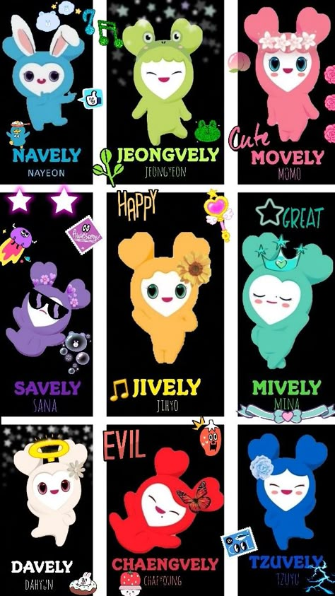 Laburi Lovely Twice, Lovelys Twice, Twice Colors, Lovely Twice, Twice Lovely, Twice Kpop, Chaeyoung Twice, Nayeon Twice, Pet Names