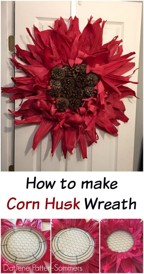 Creative Wreath Ideas, Cornhusk Wreath, Pumpkin Wreath Tutorial, Corn Husk Crafts, Corn Husk Wreath, Corn Husks, Creative Wreaths, Easy Diy Wreaths, Indian Corn