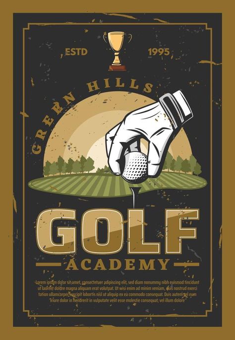 Golf professional sport retro poster Golf Academy, Golf Poster, Vintage Advertising Posters, Vintage Golf, Retro Sport, Poster Poster, Advertising Poster, Vintage Advertisements, Retro Poster