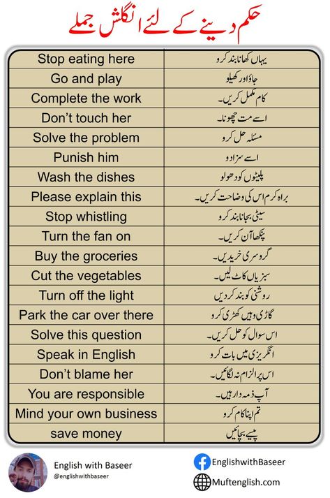 Learning Urdu, Sentences In English, Simple English Sentences, Grammar Help, English Speaking Course, Basic English Sentences, English Sentence, English Phrases Sentences, English Word Book