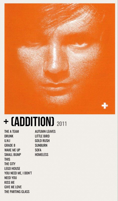 minimal poster of the album + (addition) by ed sheeran Ed Sheeran Album Poster, Album Covers Aesthetic, Kiss Me Ed Sheeran, Multiplication Posters, Vinyl Albums, Music Cards, Minimalist Music, Fall Board, Music Album Art