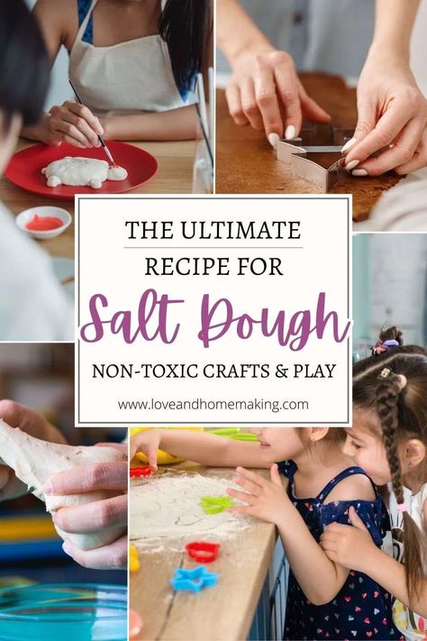 Best Salt Dough Recipe (No-Bake Air Dry) for Crafts and Play Salt Dough Recipe Uk, Salt Dough Recipe Handprint, Salt Dough Recipe No Bake, No Bake Salt Dough Recipe, Salt Dough Jewelry, Best Salt Dough Recipe, Sand Dough, Best Salt, Salt Dough Crafts