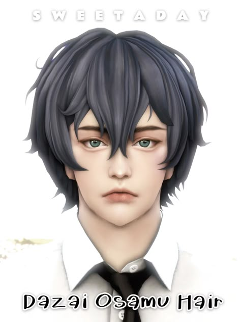 Dazai Osamu Hair(Early Access December 1st, 2022) | sweetaday on Patreon Anime Hairstyles Male, Sims 4 Cc Hair, Sims 3 Cc Finds, Sims 4 Traits, Sims 4 Anime, The Sims 4 Packs, Sims 4 Mm Cc, Sims 4 Characters, Sims 4 Mm