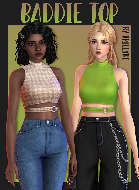 Trillyke Sims 4 Cc, Sims Finds, Edgy Tops, Cropped Turtleneck, Sims 4 Teen, Sims 4 Cc Packs, Sims 4 Mods Clothes, Best Sims, Sims 4 Cas