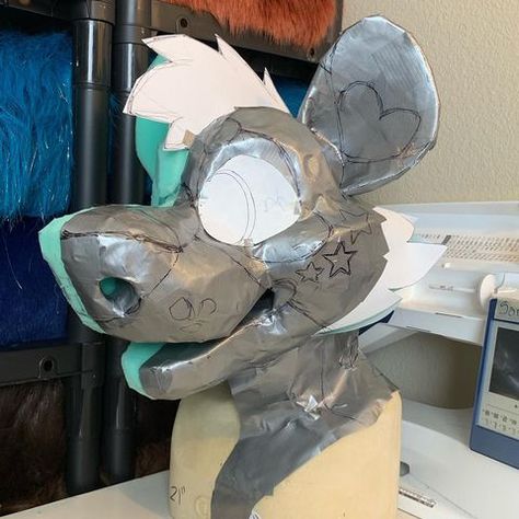 Deer/Jay (@deerinahat) • Instagram photos and videos Hyena Fursuit Head Base, Fursuit Foam Base, Fursuit Head Tutorial, Hyena Fursuit, Fursuit Head Base, Fursuit Making, Fursuit Ideas, Fursuit Tutorial, Fur Suit