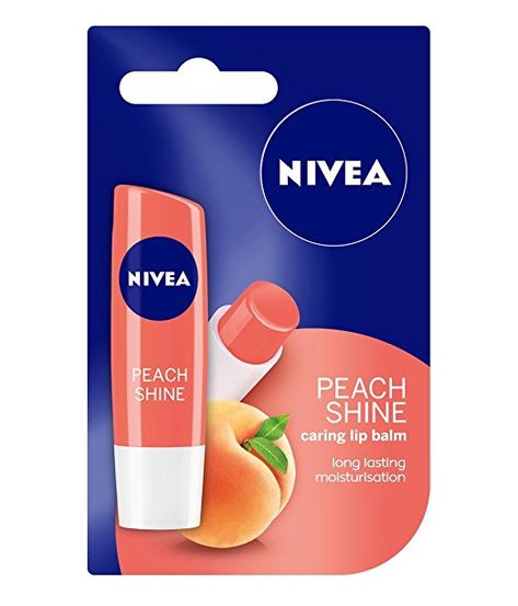 Nivea Lip Balm - Fruity Shine PEACH -Pack of 1 Nivea Lip Balm, Peach Lip Balm, Alat Makeup, Lip Balm Collection, Peach Lips, Lip Care Routine, Makeup Accesories, Flavored Lip Balm, Gloss Labial