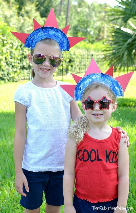 25 4th of July Crafts for Kids Paper Plate Crown, 4th Of July Hats, July Crafts For Kids, Summer Crafts For Toddlers, 4th Of July Crafts, Fourth Of July Crafts For Kids, Summer Preschool Crafts, 4th July Crafts, Easter Preschool