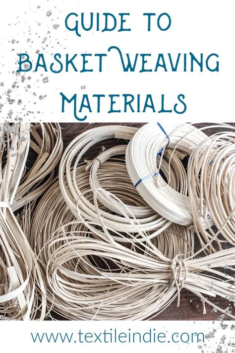 Guide to Basket Weaving Materials www.textileindie.com #basketweavingmaterials #craftskills #basketmaterials #textileindie There are many different basket weaving styles and traditions in the world. Check out Beginners Guide to Basket Weaving for an overview of basket types and techniques. Here on Textile Indie we are going to focus on baskets made from the rattan plant. This is called basket reed. The pieces we'll be weaving with are made from the inner parts of the rattan vine. Rattan is a vin Diy Basket Weaving, Weaving Styles, Weaving Materials, Paper Basket Weaving, Reed Basket, Making Baskets, Bushel Baskets, Basket Weaving Diy, Basket Weaving Patterns