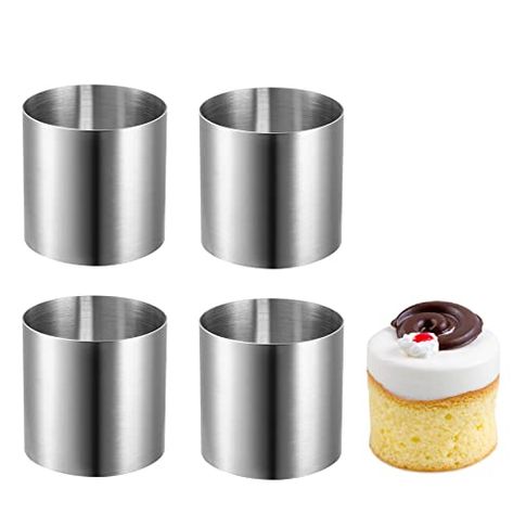 Cabilock-Durable-6x6x5cm-Circular-Stainless Cake Rings, Round Food, Bread Tin, Clean Baking, Round Moulding, Round Cake, Crumpets, Diy Baking, Cookie Molds