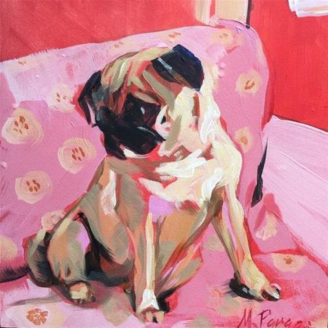 Smiley Smile, Pet Sounds, Animal Illustration Art, Pug Art, Putao, Dog Artwork, By The Beach, Dog Paintings, Daily Paintworks