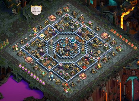 80+ Best TH13 Hybrid Base Links 2023 (Anti Everything) - cocbases.net Clas Of Clan, Clash Of Clans Game, Trophy Base, Sharingan Wallpapers, Barbarian King, Lord Shiv, Bible Quotes Images, Storage Towers, Clash Of Clans