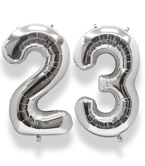 Dirty Thirty Party, Balloon Numbers, Gold Number Balloons, Foil Number Balloons, Prop Making, 23rd Birthday, Silver Numbers, Anniversary Event, Number Balloons