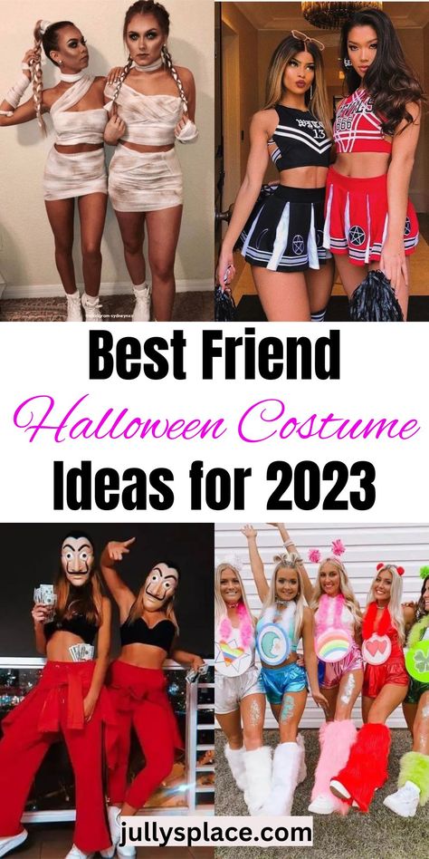 Best Friend Halloween Costume Ideas Best Friend Halloween Costumes 2023, Costume For Two Girls Friends, Cute Holloween Costumes For Teen Girl, Best Friend Halloween Costume Ideas For 2, Easy Halloween Costumes For Friends, Bsf Halloween Costumes Teens, Cute Matching Costumes For Best Friends, Girl Best Friend Costumes, Good Halloween Costumes For Best Friends