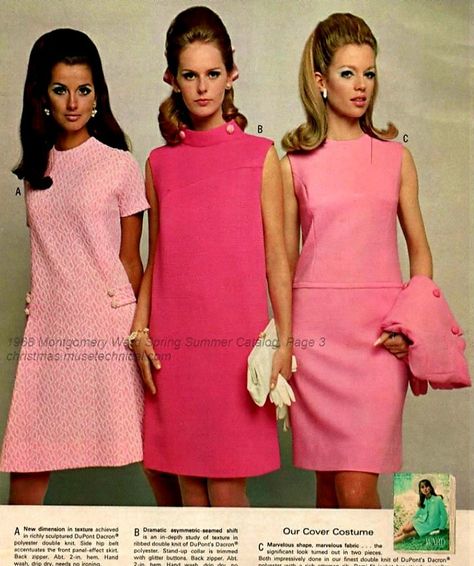 1960s Pink Dress, 60s Gogo Fashion, 1960s Fashion Aesthetic, 60s Womens Fashion, 60s Dress Up, 60s Party Dress, 60s Models, 60s Fashion Women, 1960s Vogue