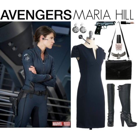 "AVENGERS Ensemble | Maria Hill" by leighanned on Polyvore Maria Hill Outfit, Geek Outfits, Marvel Inspired Outfits, Mens Light Jacket, Marvel Fashion, Maria Hill, Avengers Outfits, Inspired Photoshoot, Closet Cosplay