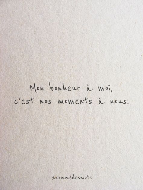 Mon bonheur à moi, c'est nos moments à nous. #citation #citationdujour #penseepositive #proverbe #bonheur #commedesmots #Pensez 📌 ! Mon Amour Tattoo, Phrase Couple, Tattoo Quotes Ideas, Citation Parents, Art Photography Women, Phrase Tattoos, Lang Leav, Quotes Ideas, The L Word