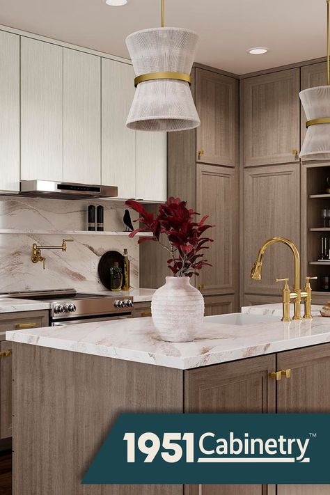 The kitchen island is a focal point and functional centerpiece in many modern kitchens. Incorporating a secondary color into the kitchen island design can add depth and dimension to the space. 🎨 
📌 Save this Pin
🔗 Get Inspired
📸 Featured Cabinetry: Oxridge Maple Almond & Lubbock Duraform Texture Breeze
#1951Cabinetry #KitchenIslandDesign #FunctionalCenterpiece #ModernKitchens #SecondaryColor #DepthAndDimension #FocalPoint #KitchenInspiration #IslandDesignIdeas #ColorfulKitchens Hardware Organizer, Natural Stain Wood, Kitchen Island Ideas, Cabinet Detailing, White Shaker Cabinets, Cabinet Finishes, Shaker Cabinets, Kitchen Island Design, Laundry Room Storage