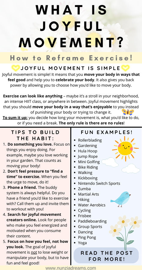 Reframe Exercise with Joyful Movement! (24 Fun Examples) Quotes About Movement, Joyful Movement, How To Boost Your Immune System, Wellness Inspiration, Intuitive Eating, Move Your Body, Mental And Emotional Health, Self Care Activities, Lost Weight