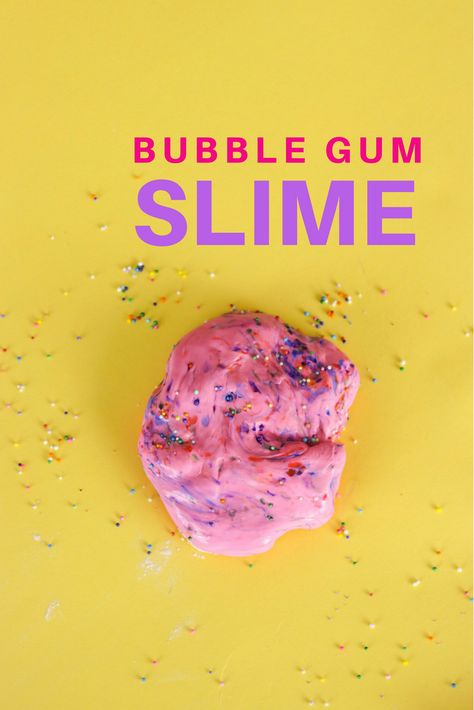 Bubble Gum Slime Bubble Gum Craft, Bubblegum Party, Bubble Gum Party, Bubblegum Slime, Bubbly Slime, Homemade Slime Recipe, Awesome Party Favors, Easy Slime Recipe, Slime Diy