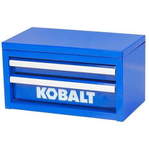 Kobalt Mini 10.83-in Friction 2-Drawer Blue Steel Tool Box in the Portable Tool Boxes department at Lowes.com Small Tool Box, Steel Tool Box, Husband Office, Portable Tool Box, Tool Box Storage, Modular Storage, Small Organization, Desktop Storage, Portable Storage