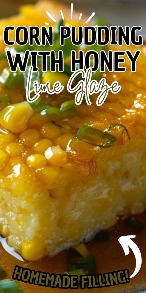 This butter-honey glazed cornbread is easy to make and hits all the right flavor notes. It's sweet and moist with the right amount of corn flavor. Corn Pudding With Honey Lime Glaze, Honey Glazed Corn Casserole, Creamy Corn Pudding Recipe, Corn Pie Recipe, Best Corn Recipe, Corn Pudding Casserole, Making Chili, Corn Pudding Recipe, Cornbread Pudding